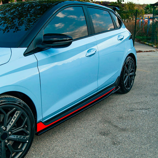 Oneway Satz Seitenschweller passend für Hyundai I20 N MK3 2020- - Schwarz glänzend