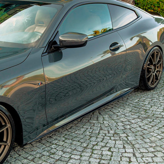 Oneway Satz Seitenschweller passend für BMW 4er G22/G23 Coupe/Cabrio M-Pack/M440i 2020-2024 & Facelift 2024- - Schwarz glä...