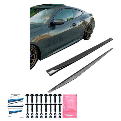 Oneway Satz Seitenschweller passend für BMW 4er G22/G23 Coupe/Cabrio M-Pack/M440i 2020-2024 & Facelift 2024- - Schwarz glä...