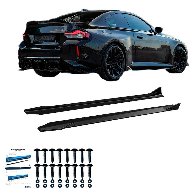 Oneway Satz Seitenschweller passend für BMW M2 G87 Coupe 2023- - Schwarz glänzend