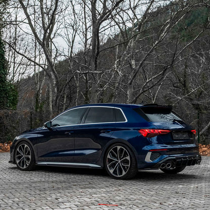 Oneway Satz Seitenschweller passend für Audi A3 8Y S-Line/S3 Limousine/Sportback 2020-2024 & Facelift 2025- - Schwarz glän...