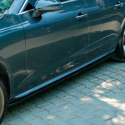 Oneway Satz Seitenschweller passend für Audi A4 (B9) Limousine/Avant Facelift 2019-2024 - Schwarz glänzend