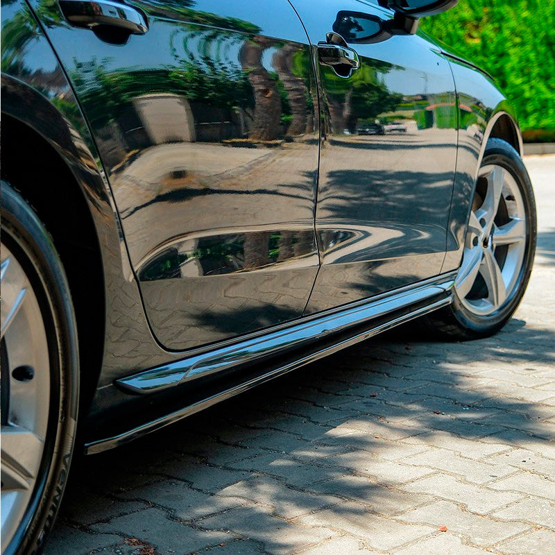 Oneway Satz Seitenschweller passend für Audi A4 (B9) Limousine/Avant Facelift 2019-2024 - Schwarz glänzend