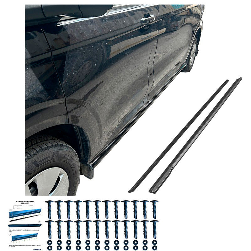 Oneway Satz Seitenschweller passend für Volkswagen Transporter T7 LWB 2024- & Ford Transit Custom (V710) LWB 2023- - Schwa...