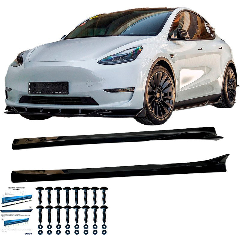 Oneway Satz Seitenschweller passend für Tesla Model Y 2019-2025 - Schwarz glänzend