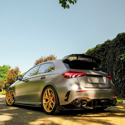 Oneway Satz Seitenschweller passend für Mercedes A-Klasse (W177) A45 S Aero Pack 2019-2023 & FL 2023- - Schwarz glänzend