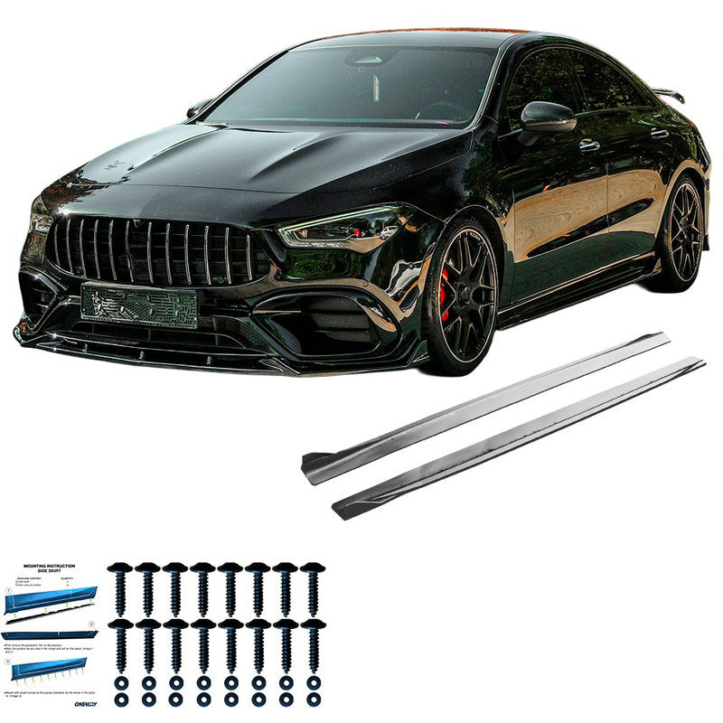 Oneway Satz Seitenschweller passend für Mercedes CLA (C118/X118) Coupe/Shooting Brake CLA35/CLA45 AMG 2019-2023 - Schwarz ...
