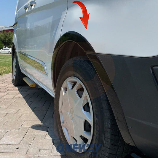 Oneway Satz Radlaufleisten passend für Ford Transit Custom MK1 2012-2018 - Schwarz glänzend