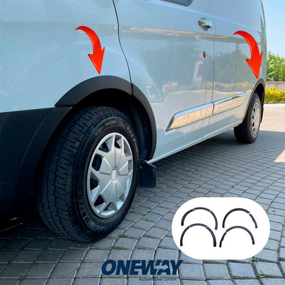 Oneway Satz Radlaufleisten passend für Ford Transit Custom MK1 2012-2018 - Mattschwarz