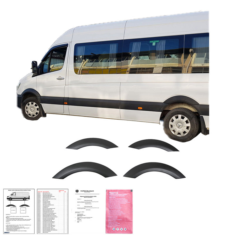 Oneway Satz Radlaufleisten passend für Mercedes Sprinter W906 2006-2013 - Mattschwarz
