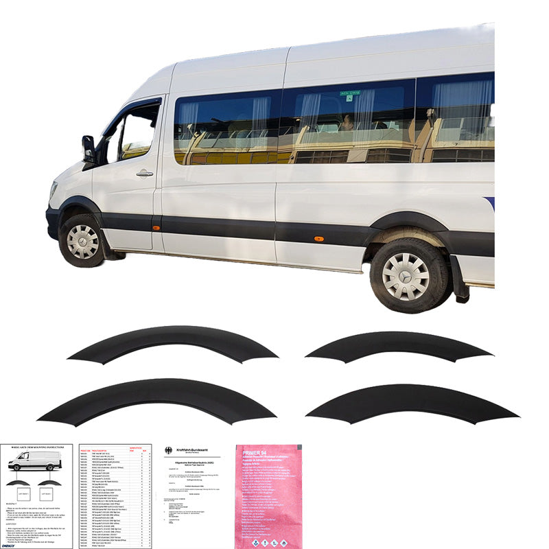 Oneway Satz Radlaufleisten passend für Mercedes Sprinter W906 Facelift 2014-2018 - Mattschwarz
