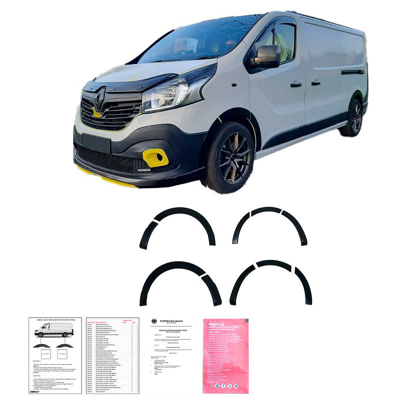 Oneway Satz Radlaufleisten passend für Renault Trafic 2014- & Opel Vivaro 2014-2018 (Langer Radstand) - Schwarz glänzend
