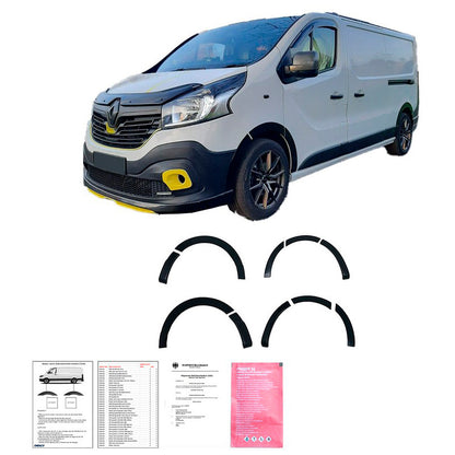 Oneway Satz Radlaufleisten passend für Renault Trafic 2014- & Opel Vivaro 2014-2018 (Langer Radstand) - Schwarz glänzend