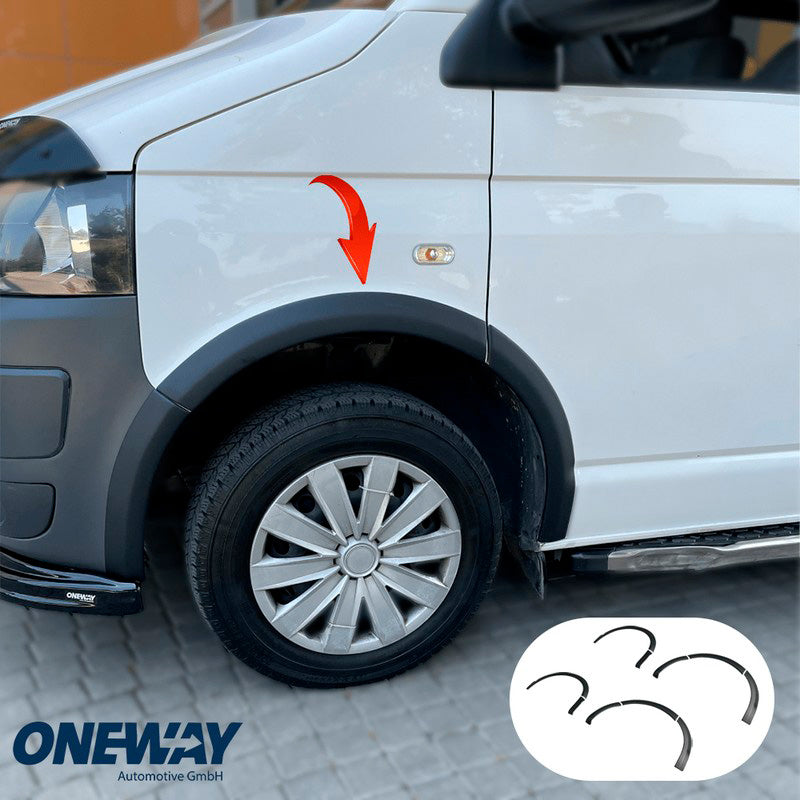 Oneway Satz Radlaufleisten passend für Volkswagen Transporter T5/T5.1 2003-2015 (Kurzer & Langer Radstand) - Mattschwarz