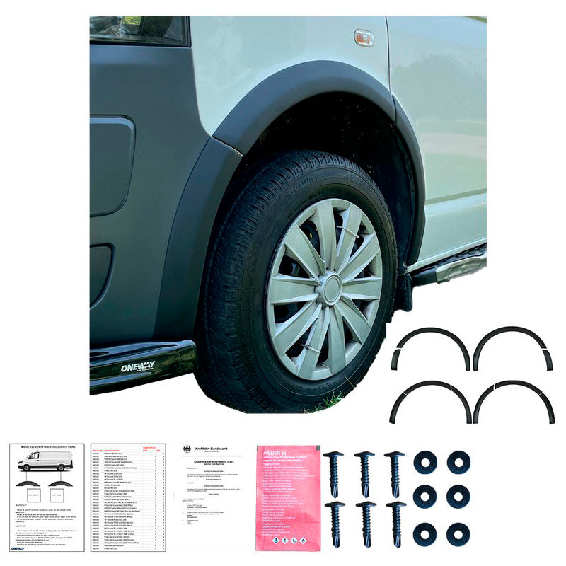 Oneway Satz Radlaufleisten passend für Volkswagen Transporter T5/T5.1 2003-2015 (Kurzer & Langer Radstand) - Mattschwarz