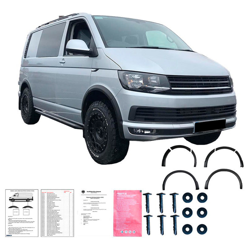 Oneway Satz Radlaufleisten passend für Volkswagen Transporter T6 2015-2019 (Kurzer Radstand) - Mattschwarz