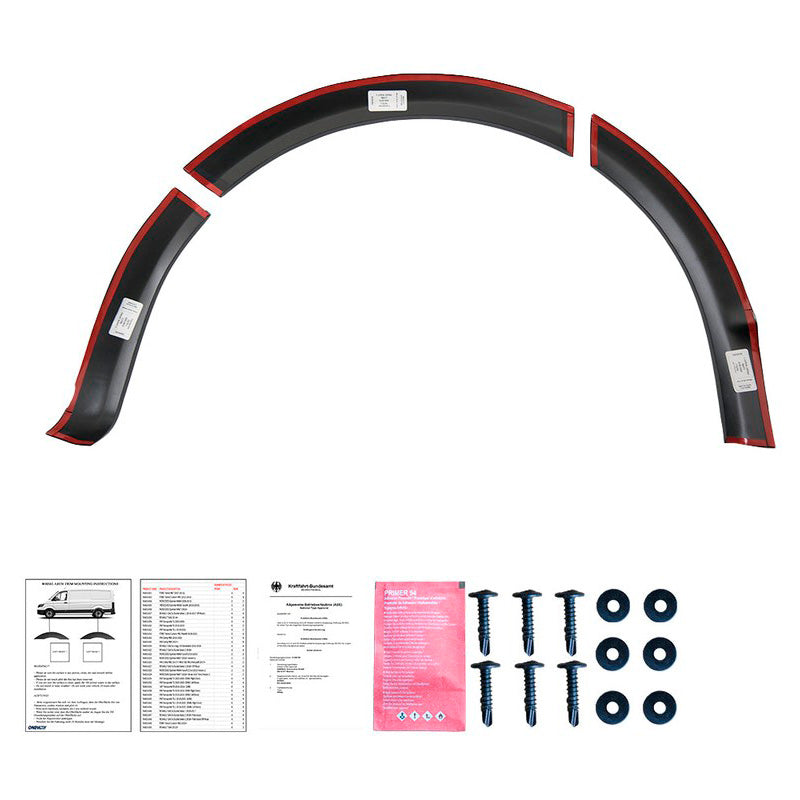 Oneway Satz Radlaufleisten passend für Volkswagen Transporter T5/T5.1 2003-2015 (Langer Radstand) - Mattschwarz