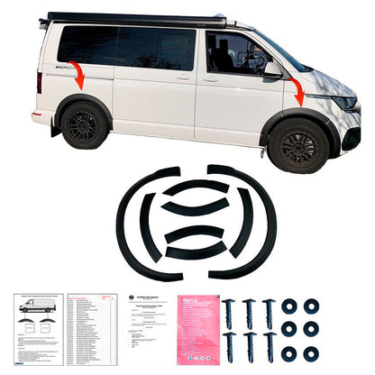 Oneway Satz Radlaufleisten passend für Volkswagen Transporter T6.1 2020-2022 (Kurzer Radstand) - Mattschwarz