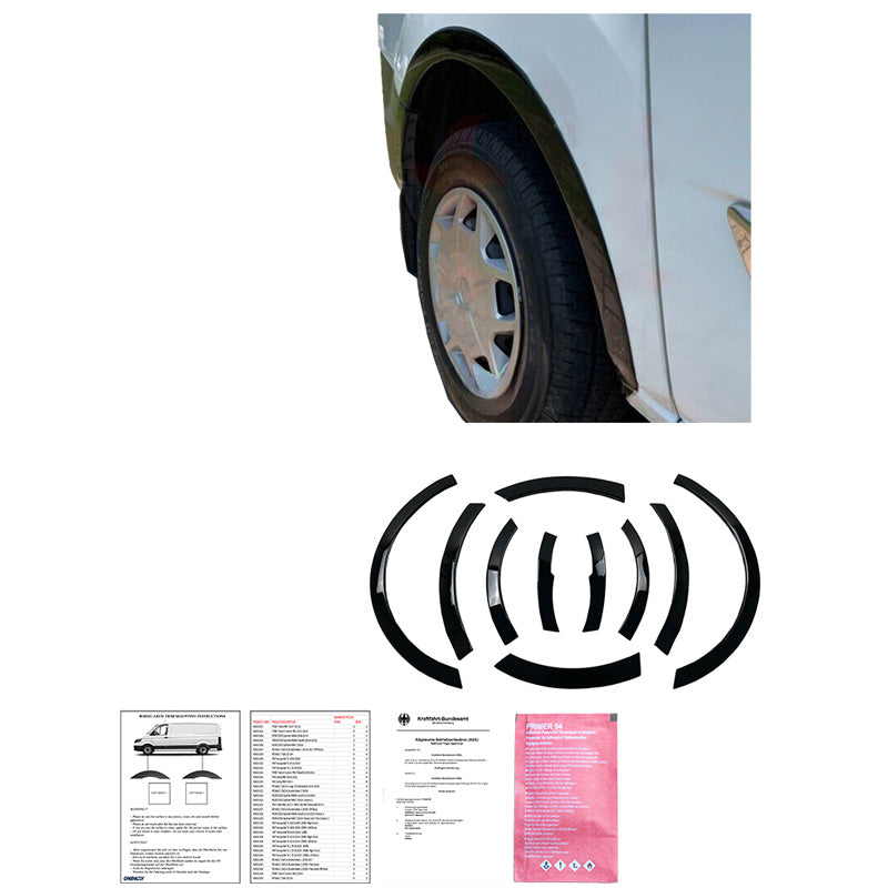 Oneway Satz Radlaufleisten passend für Ford Transit Custom MK1 Facelift 2018-2023 - Schwarz glänzend