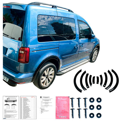 Oneway Satz Radlaufleisten passend für Volkswagen Caddy MK4 2015-2020 (Kurzer Radstand) - Schwarz glänzend