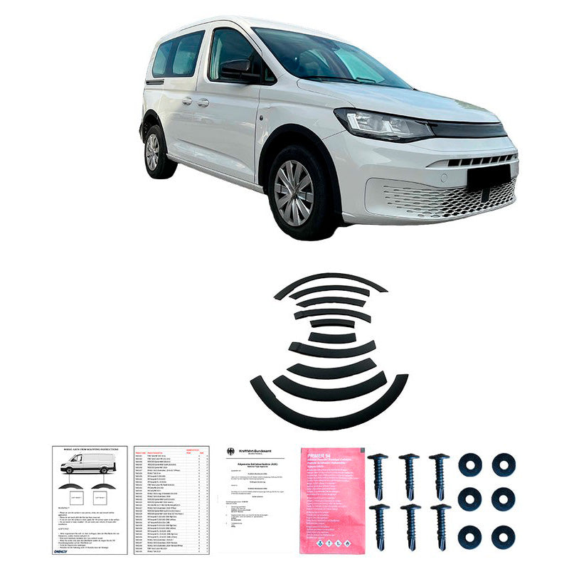 Oneway Satz Radlaufleisten passend für Volkswagen Caddy MK5 2020- (Kurzer Radstand) - Mattschwarz