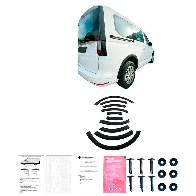 Oneway Satz Radlaufleisten passend für Volkswagen Caddy MK5 2020- (Kurzer Radstand) - Mattschwarz