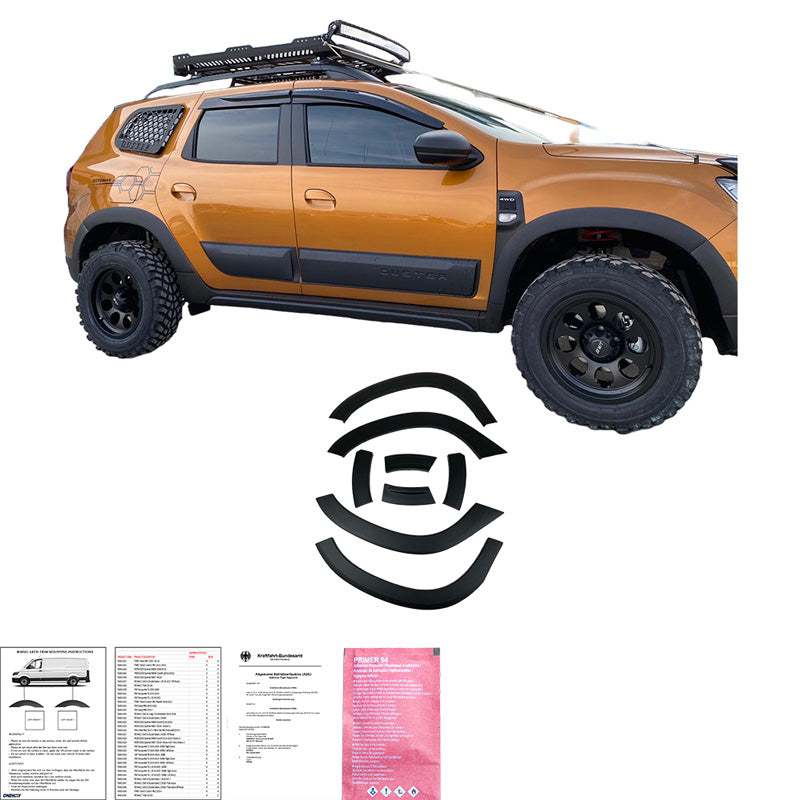 Oneway Satz Radlaufleisten passend für Dacia Duster II 2018-2024 - Mattschwarz