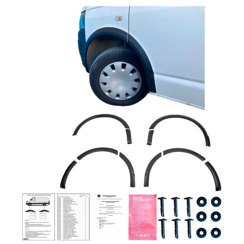 Oneway Satz Radlaufleisten passend für Volkswagen Transporter T5-T5.1 2003-2015 (Kurzer Radstand/Schiebetür links) - Matts...