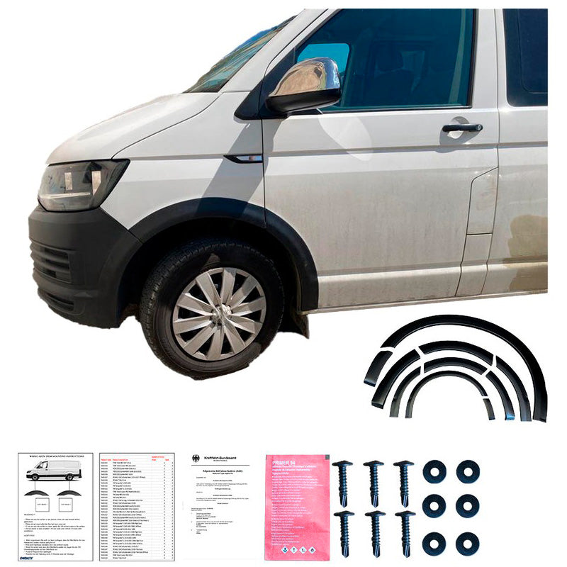 Oneway Satz Radlaufleisten passend für Volkswagen Transporter T6 2015-2019 (Langer Radstand) - Mattschwarz