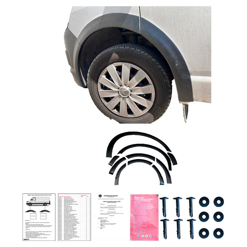 Oneway Satz Radlaufleisten passend für Volkswagen Transporter T6 2015-2019 (Kurzer Radstand/Schiebetür rechts) - Mattschwarz