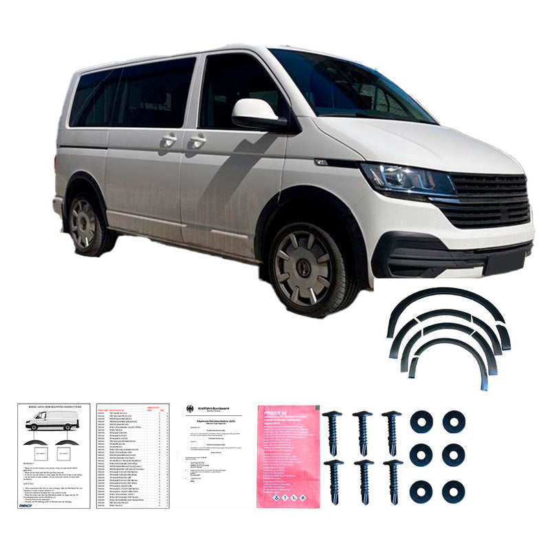 Oneway Satz Radlaufleisten passend für Volkswagen Transporter T6.1 2020-2022 (Kurzer Radstand/Schiebetür links) - Mattschwarz