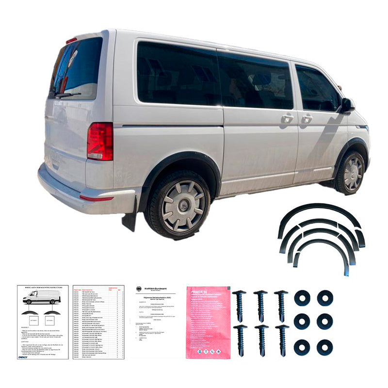Oneway Satz Radlaufleisten passend für Volkswagen Transporter T6.1 2020-2022 (Kurzer Radstand/Schiebetür links) - Mattschwarz