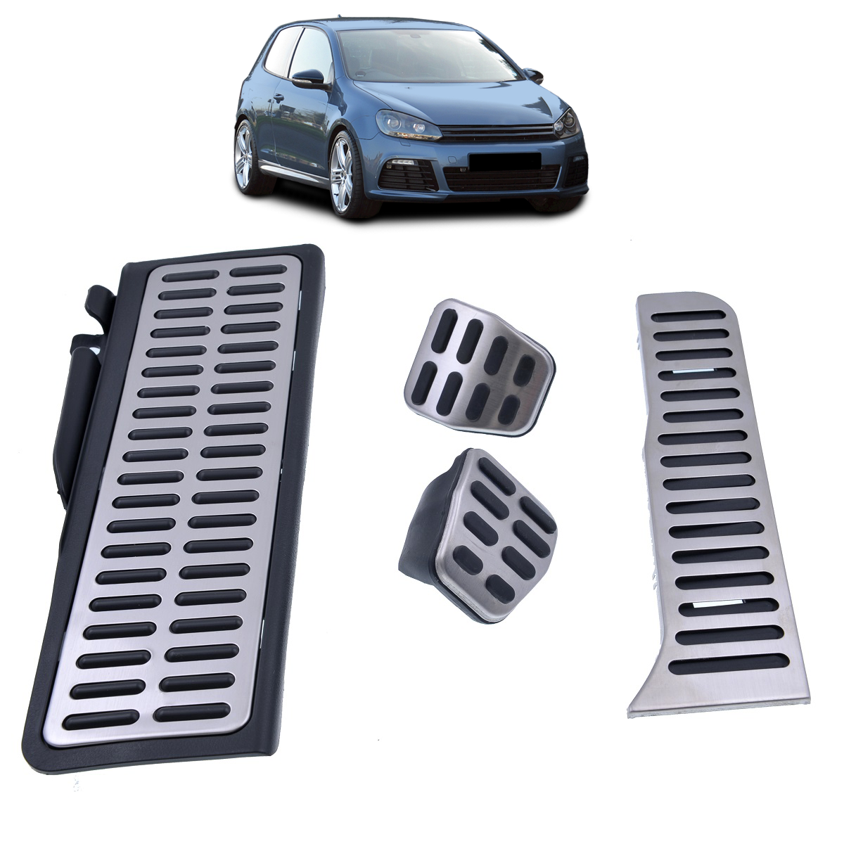 Aluminium Pedalauflagen für manuelle Getriebe passend für VW Golf VI 2008-2014