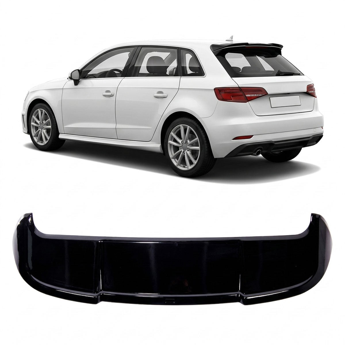 Dachspoiler Hochglanz Schwarz passend für Audi A3 8V Sportback