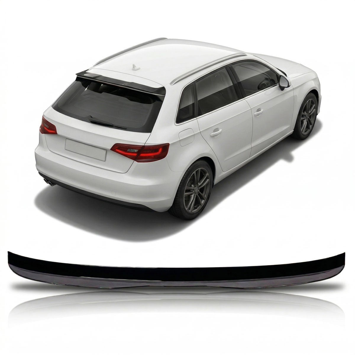Dachspoiler Hochglanz Schwarz passend für Audi A3 8V Sportback 2014-2021