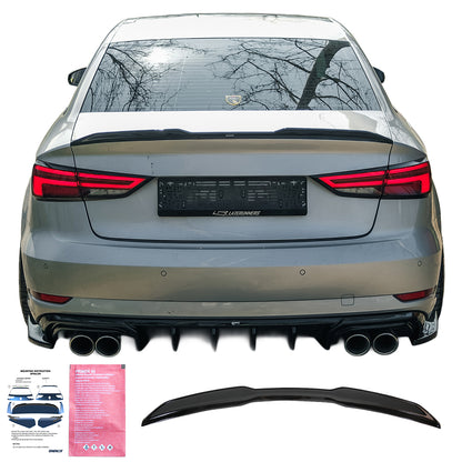 Dachspoiler passend für AUDI A3 A3 S-Line S3 RS3 Limousine 8V / 8V Facelift 2013-2020 Hochglanz Schwarz