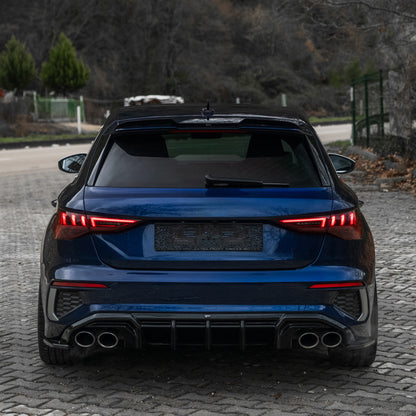 SP20.056 - Spoiler passend für Audi S3/RS3/A3 S-Line 8Y (Sportback) 2020-2024 Hochglanz Schwarz