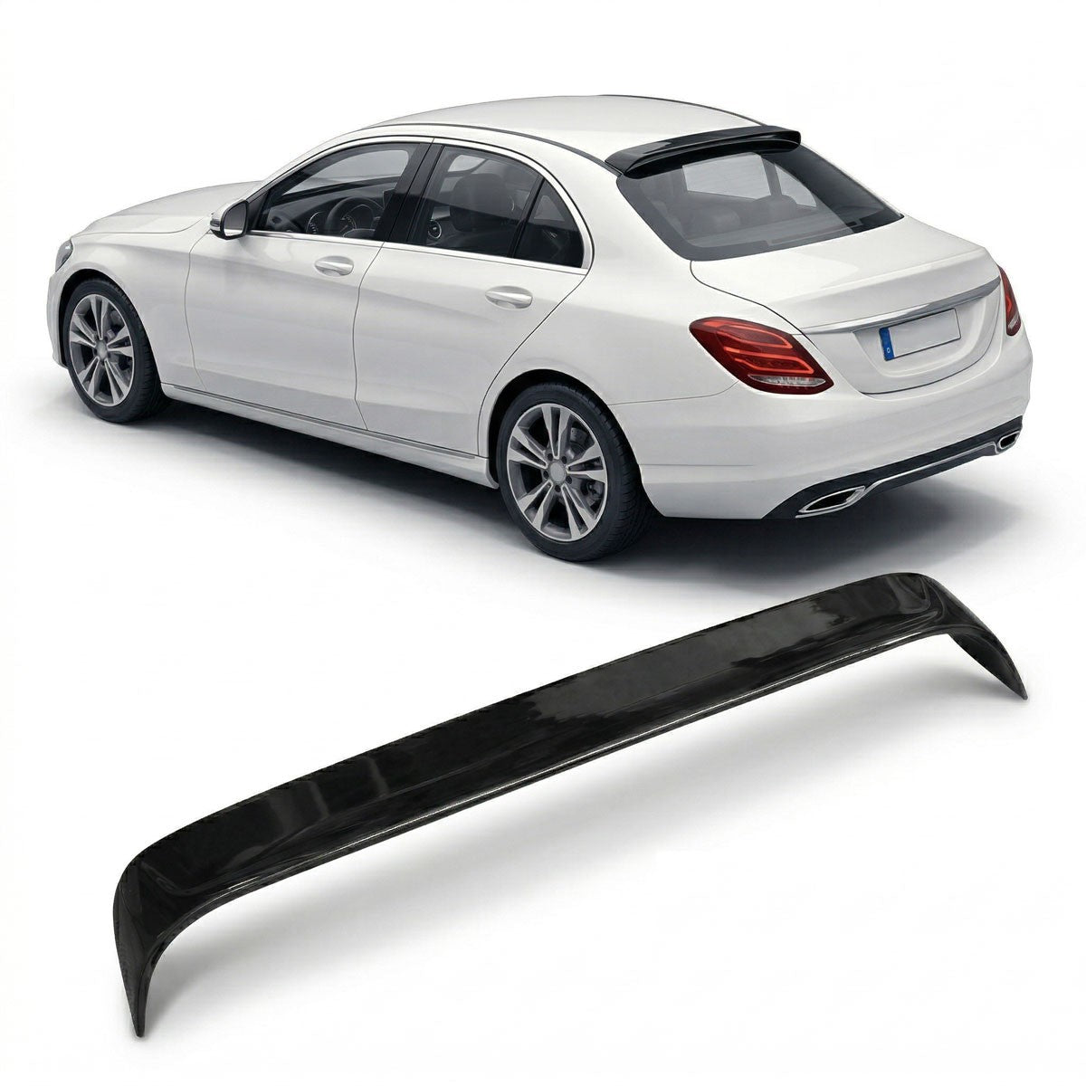 Hochglanz Schwarzer Dachspoiler passend für Mercedes C-Klasse W205 2014-2019