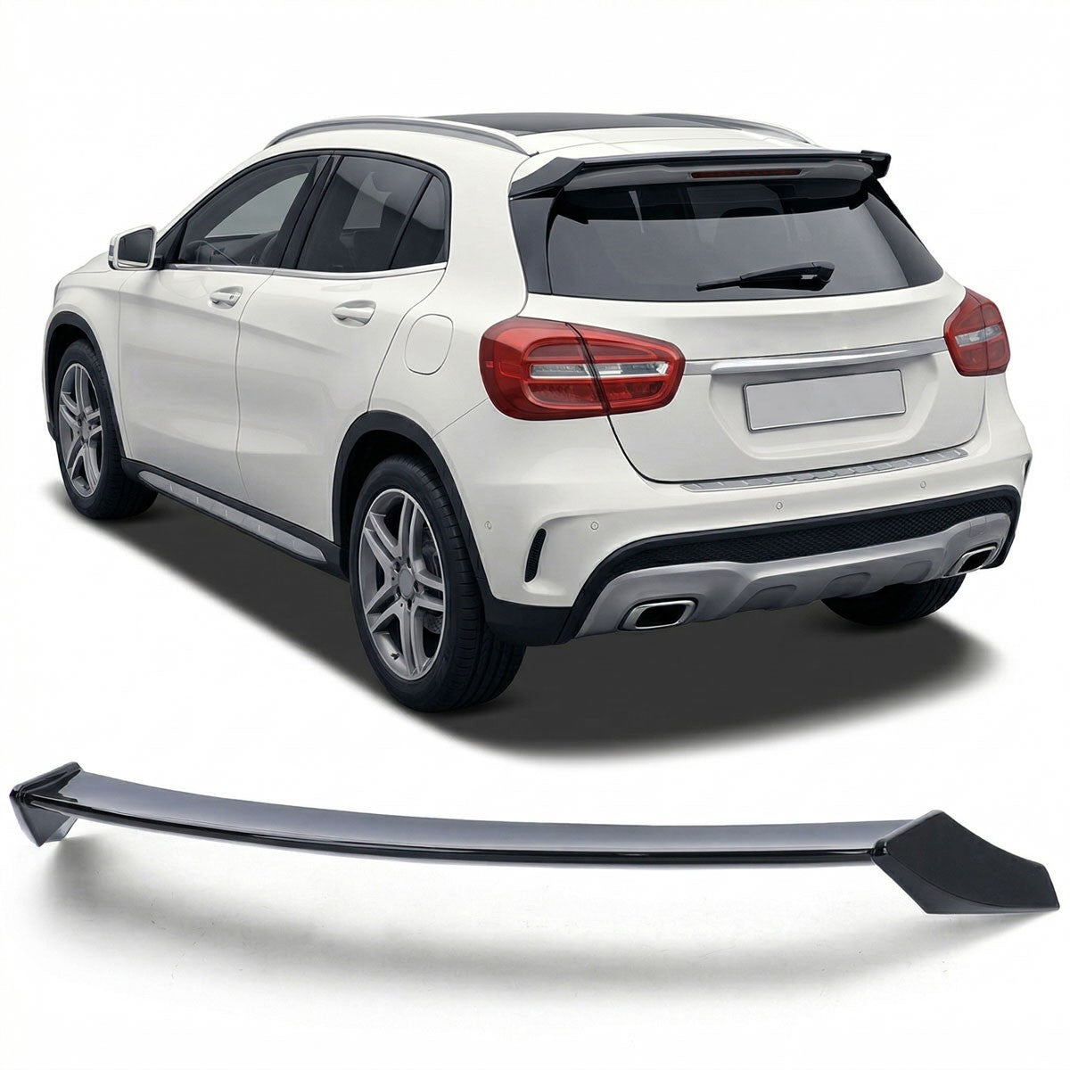 Dachspoiler Hochglanz Schwarz passend für Mercedes GLA-Klasse X156 2013-2019