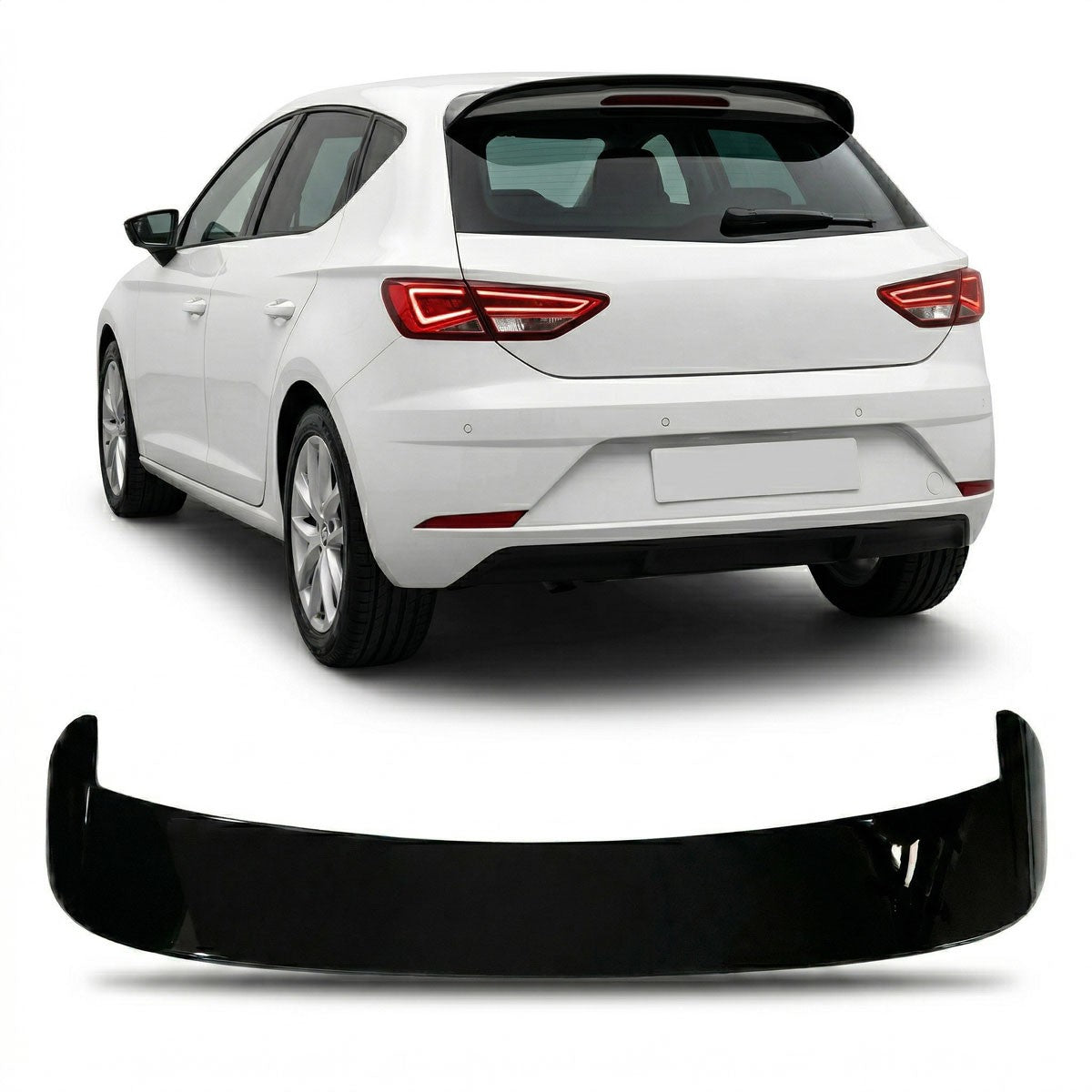 Dachspoiler Hochglanz Schwarz passend für SEAT LEON 5F 2012-2019