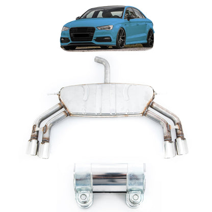 Chromstahl Abgasanlage Schalldämpfer passend für Audi A3 8V Limousine 2013-2019