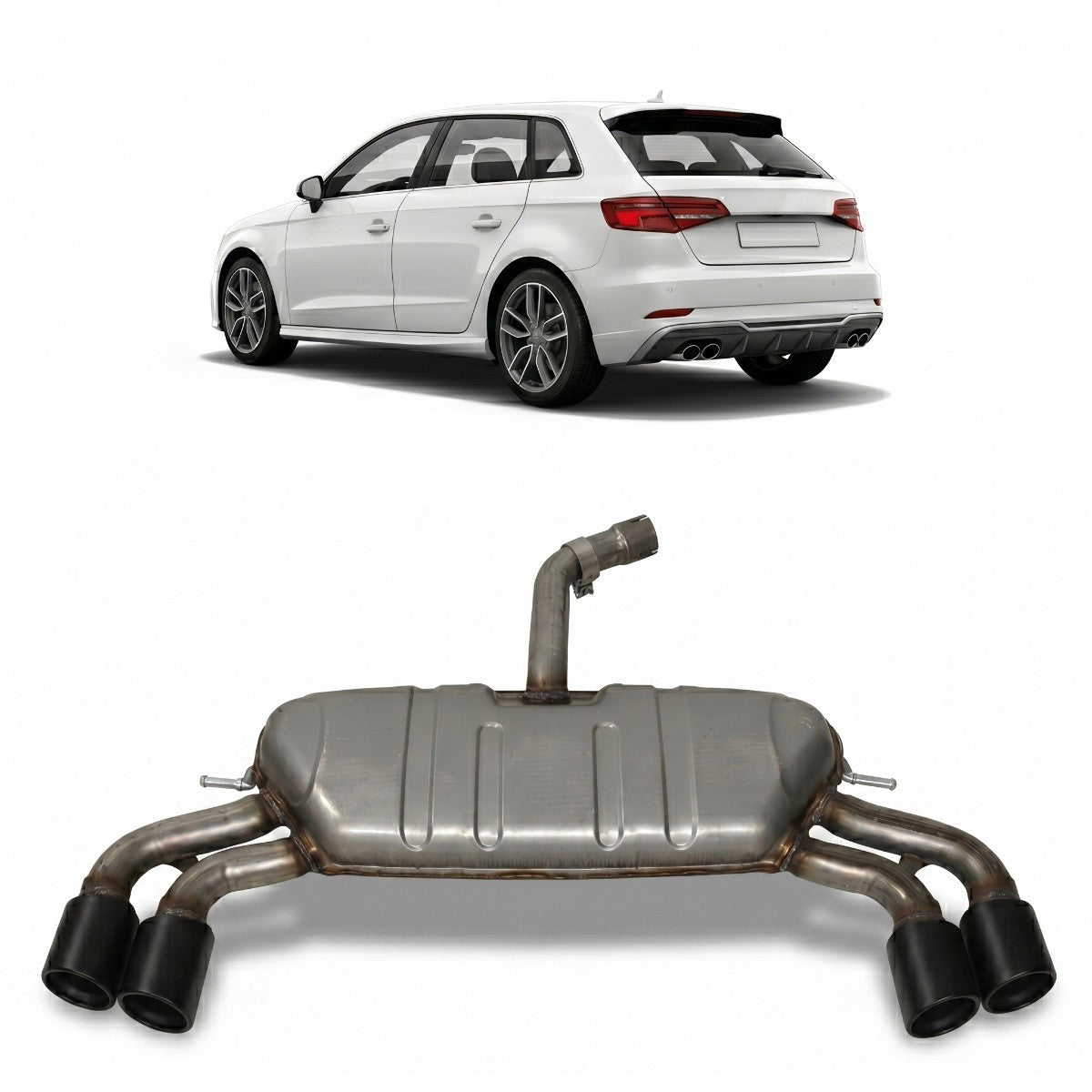 Auspuff Schalldämpfer passend für Audi A3 8V Sportback 2013-2019