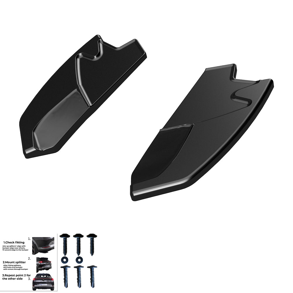 Heckseitensplitter Diffusoren passend für Alfa Romeo Giulietta 2010-2020 Hochglanz Schwarz