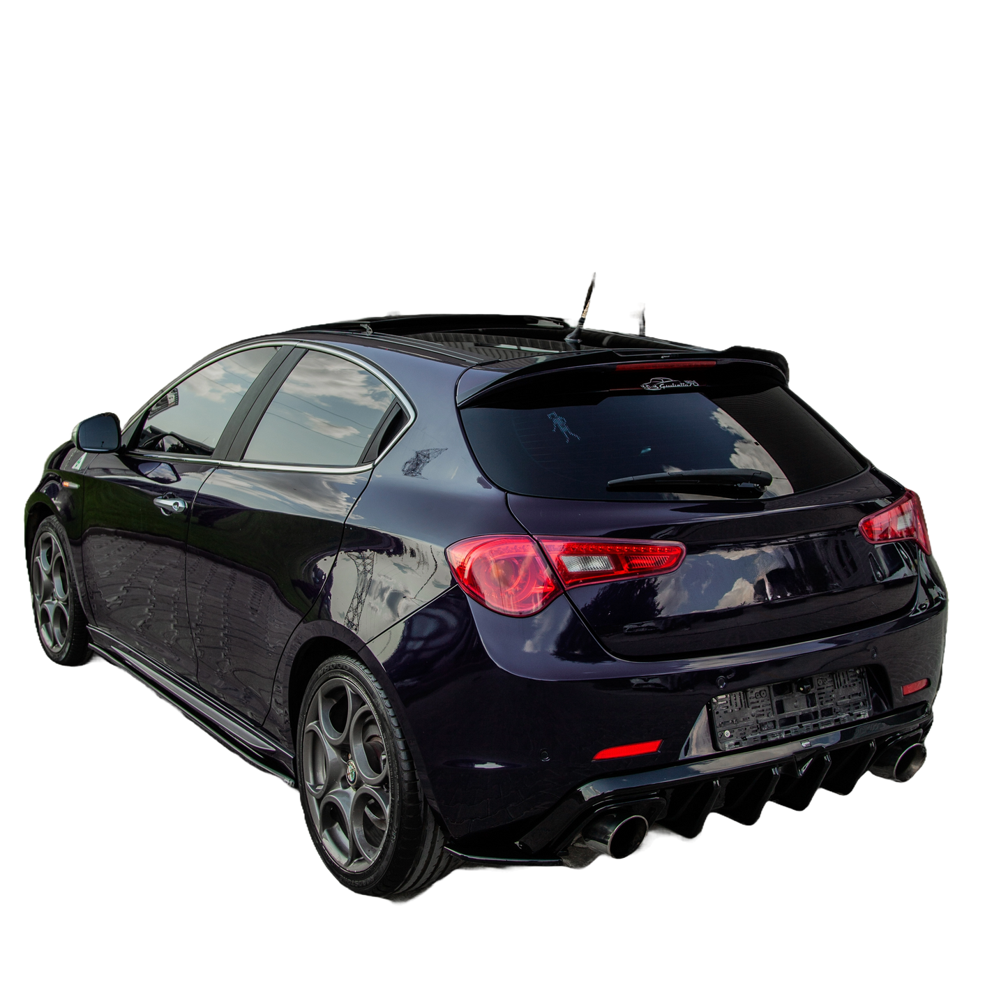 Heckseitensplitter Diffusoren passend für Alfa Romeo Giulietta 2010-2020 Hochglanz Schwarz