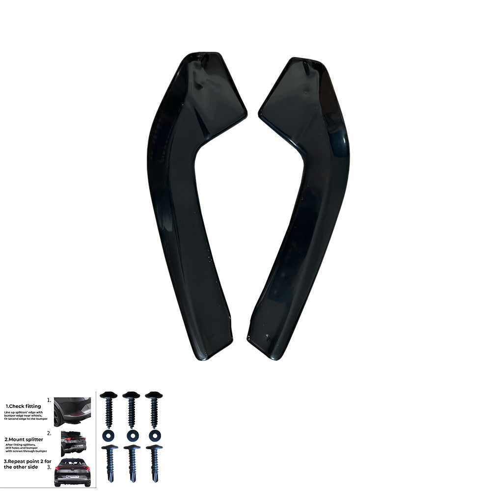 RS11.014 - Heckseitliche Diffusor Splitter passend für AUDI RS3 Limousine 8Y 2020+ Hochglanz Schwarz