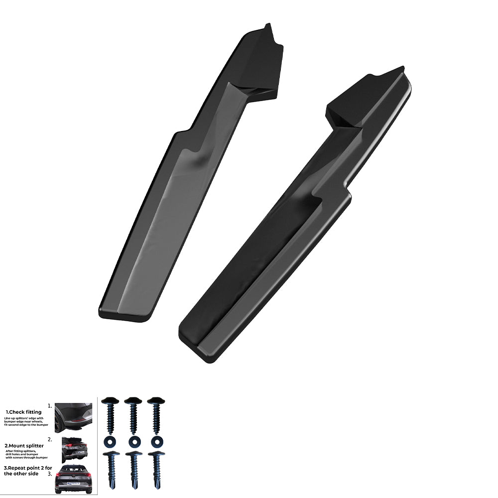 Heckseitendiffusor Splitter passend für Audi S6 C8 (Limousine-Avant) 2019+ Hochglanz Schwarz