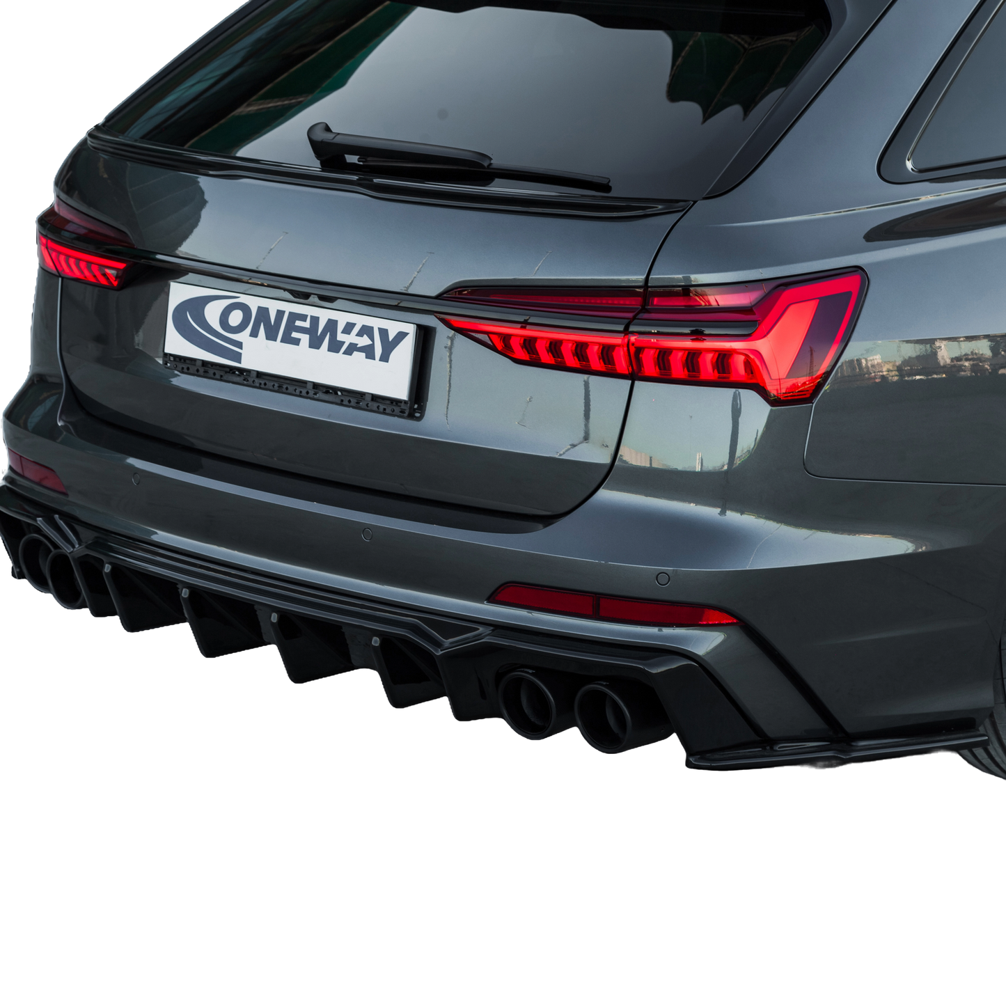 Heckseitendiffusor Splitter passend für Audi S6 C8 (Limousine-Avant) 2019+ Hochglanz Schwarz