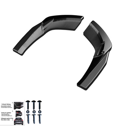 RS11.012 - Heckseitliche Diffusor Splitter passend für AUDI S3 Sportback 8V Facelift 2016-2019 Hochglanz Schwarz