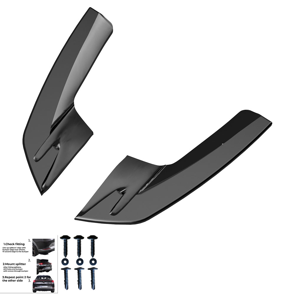 Heckseitensplitter Diffusoren passend für Audi S3 8V Limousine 2013-2016 Hochglanz Schwarz