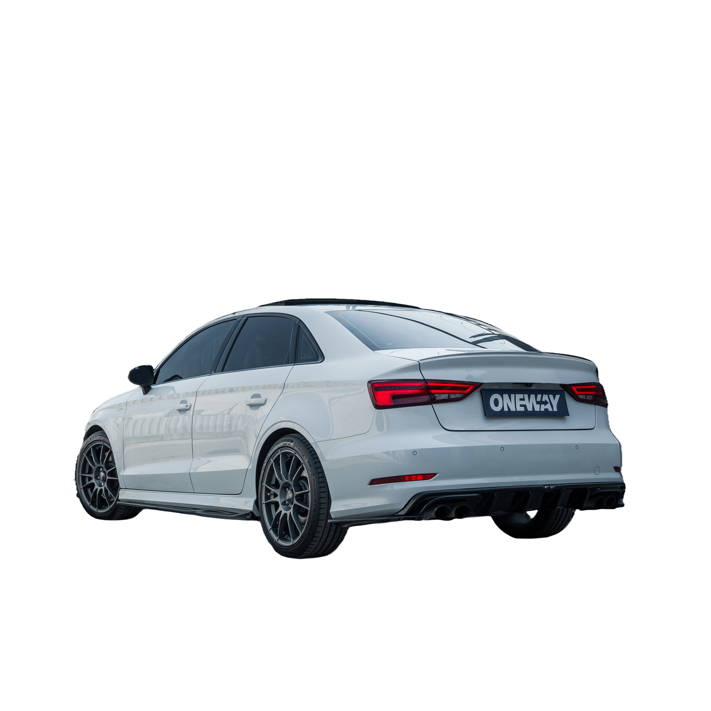 Heckseitensplitter Diffusoren passend für Audi S3 8V Limousine 2013-2016 Hochglanz Schwarz